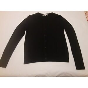 Loft Womens Blk Cardigan Button Up Long Slv 100% Cotton  RN# 140923 Size XS